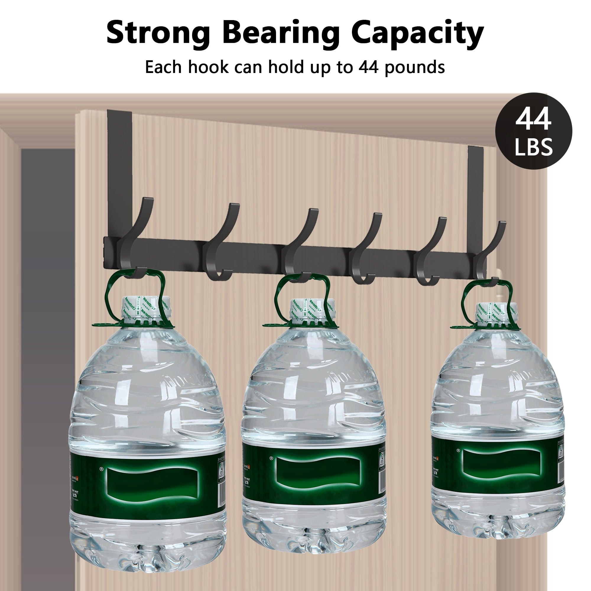 The Door Hook, Door Towel Rack with 6-Dual Coat Hooks,Door Hanger,Door Coat Hanger, The Door Coat Rack,Door Hooks for... - Image 3