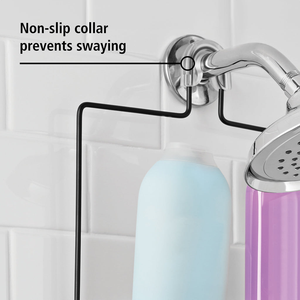 Premium Matte Black Hanging Shower Caddy with 2 Shelves and Soap Tray - Image 4