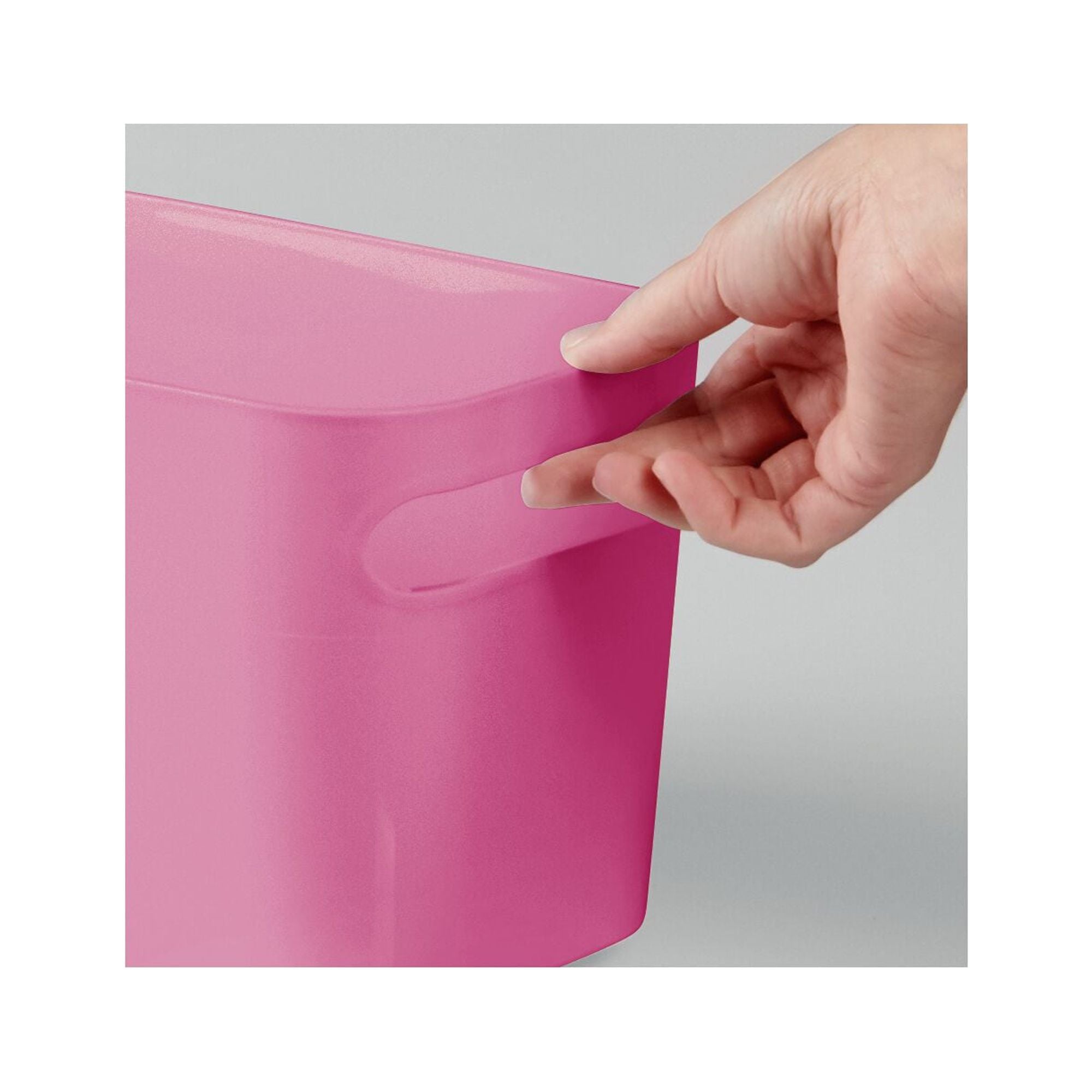 Plastic Bath Storage Bin with Handles, 10" Long, 4 Pack, Rose Pink - Image 2