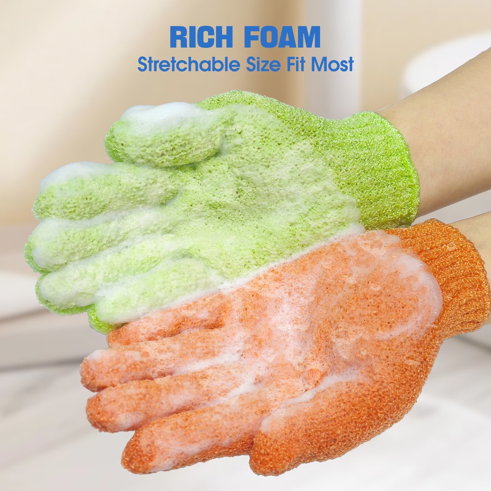 6 Exfoliating Bath Gloves for Shower, Spa, Massage and Body Scrubs Men and Women - Image 5