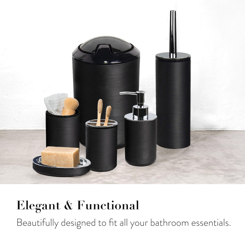 Bathroom Accessories Set 6 Pcs Bathroom Set Ensemble Complete Soap Dispenser Toothbrush Holder Tumbler Soap Dish Toil... - Image 3