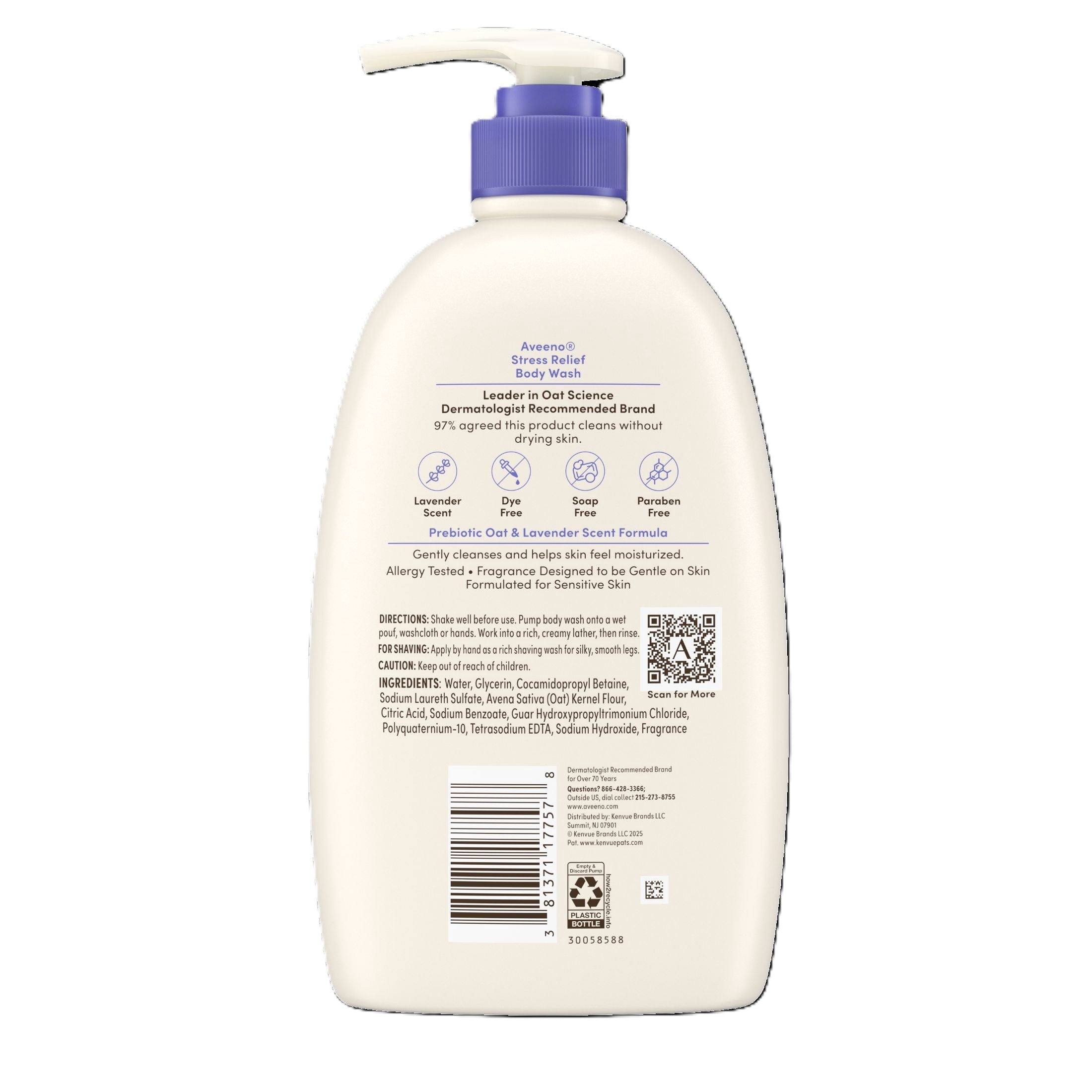Body Wash Soap with Oat, Lavender Scented Shower Gel, 33 fl. oz - Image 5
