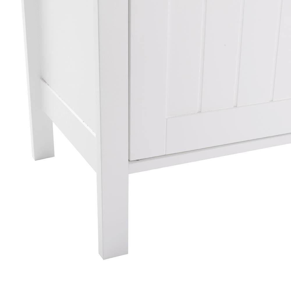 ZENY White Wooden 2 Door Bathroom Cabinet Storage with 3 Shelves Free Standing - Image 5