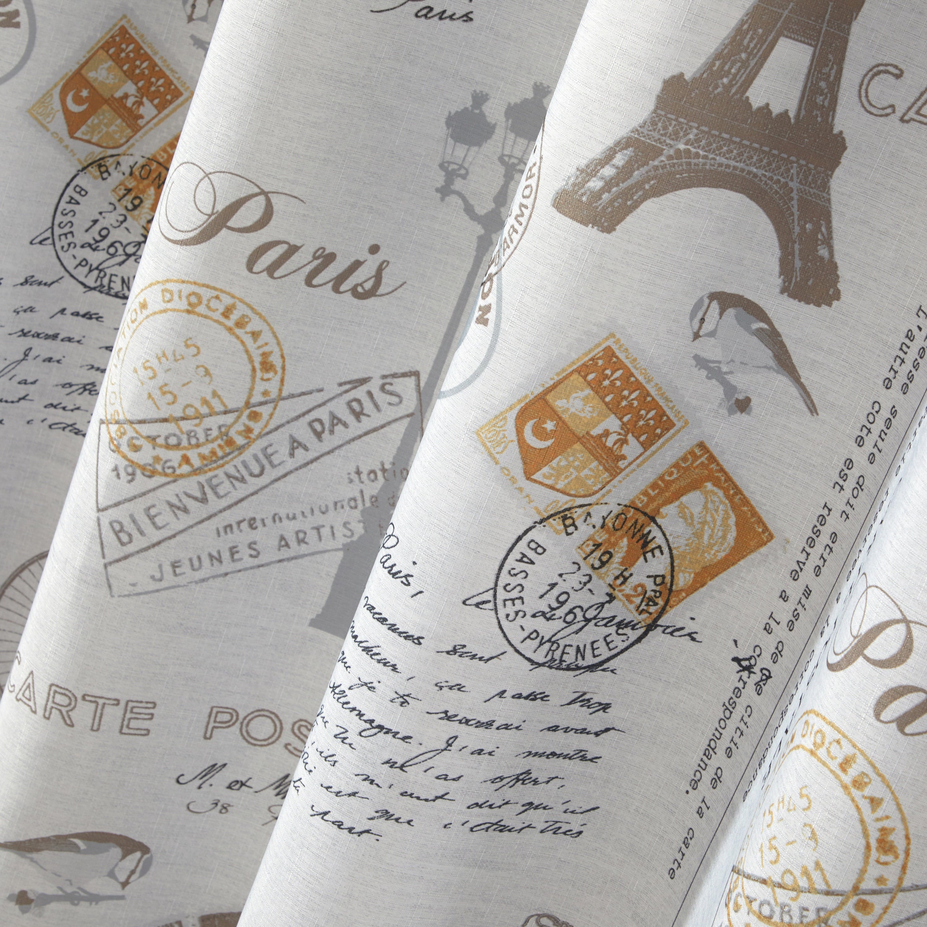 Mainstays Paris Eiffel Tower Geometric Shower Curtain Set with Hooks & Liner 14-Piece Contemporary Gray Bathroom Decor, 70" x 72", Machine W - Image 6