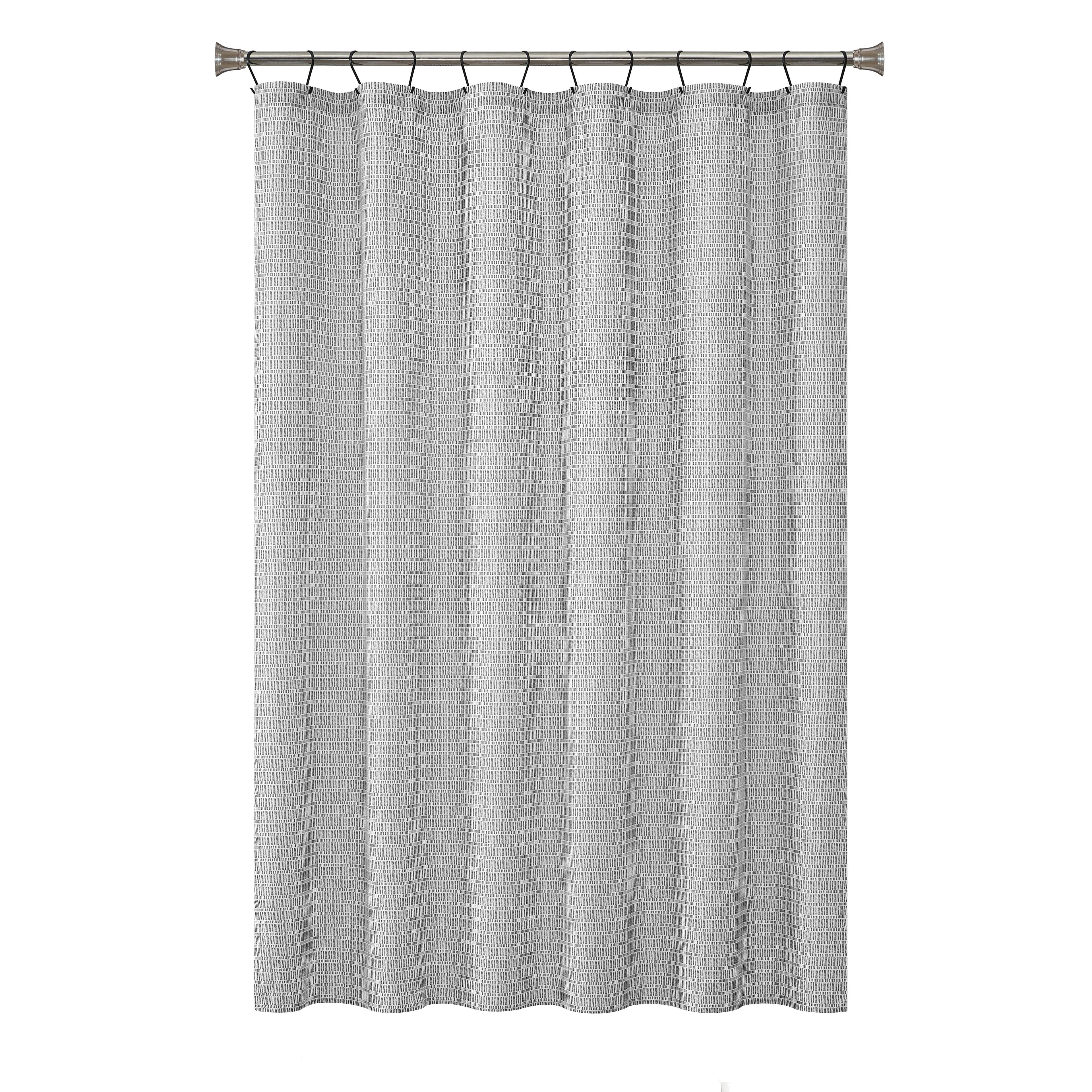 15-Piece Grey Blocks Bathroom Set Geometric Shower Curtain, Bath Rugs & Hooks, Modern Washable Design - Image 3