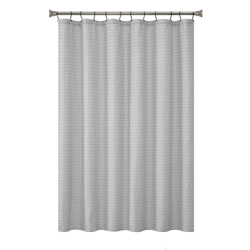 15-Piece Grey Blocks Bathroom Set Geometric Shower Curtain, Bath Rugs & Hooks, Modern Washable Design - Image 3
