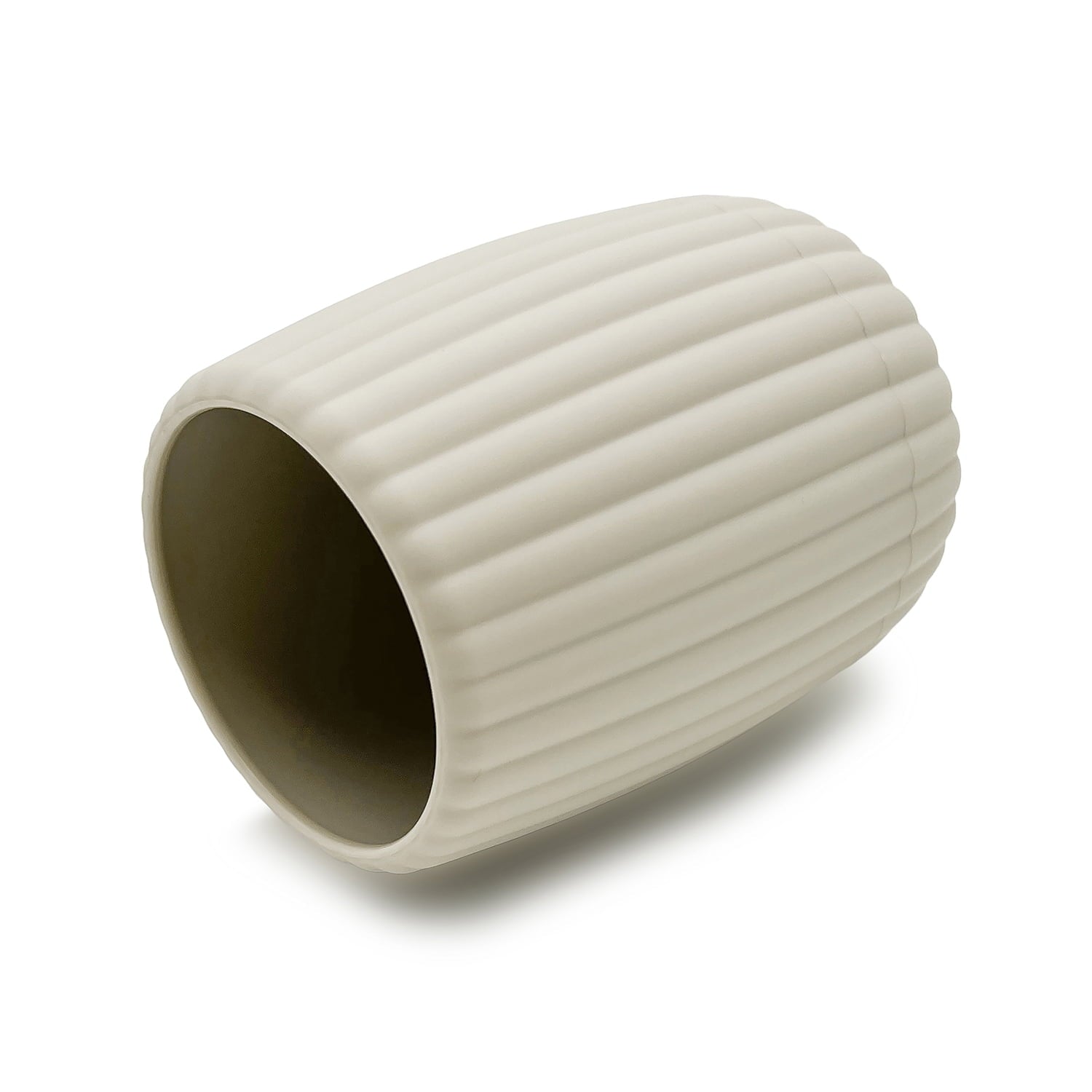 Mainstays Rubberized Plastic Ribbed Toothbrush Holder, Beige - Image 2