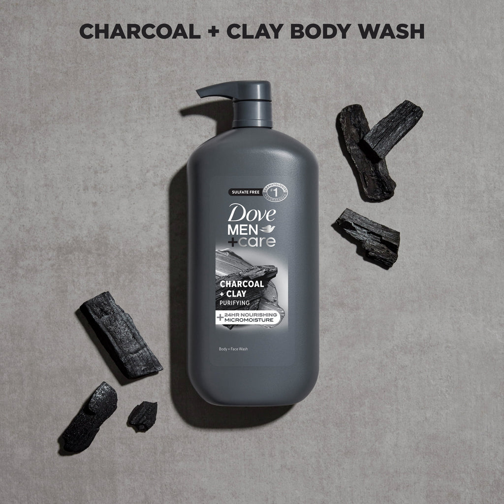 Hydrating Face & Body Wash for Men Charcoal & Clay, 30 oz - Image 3