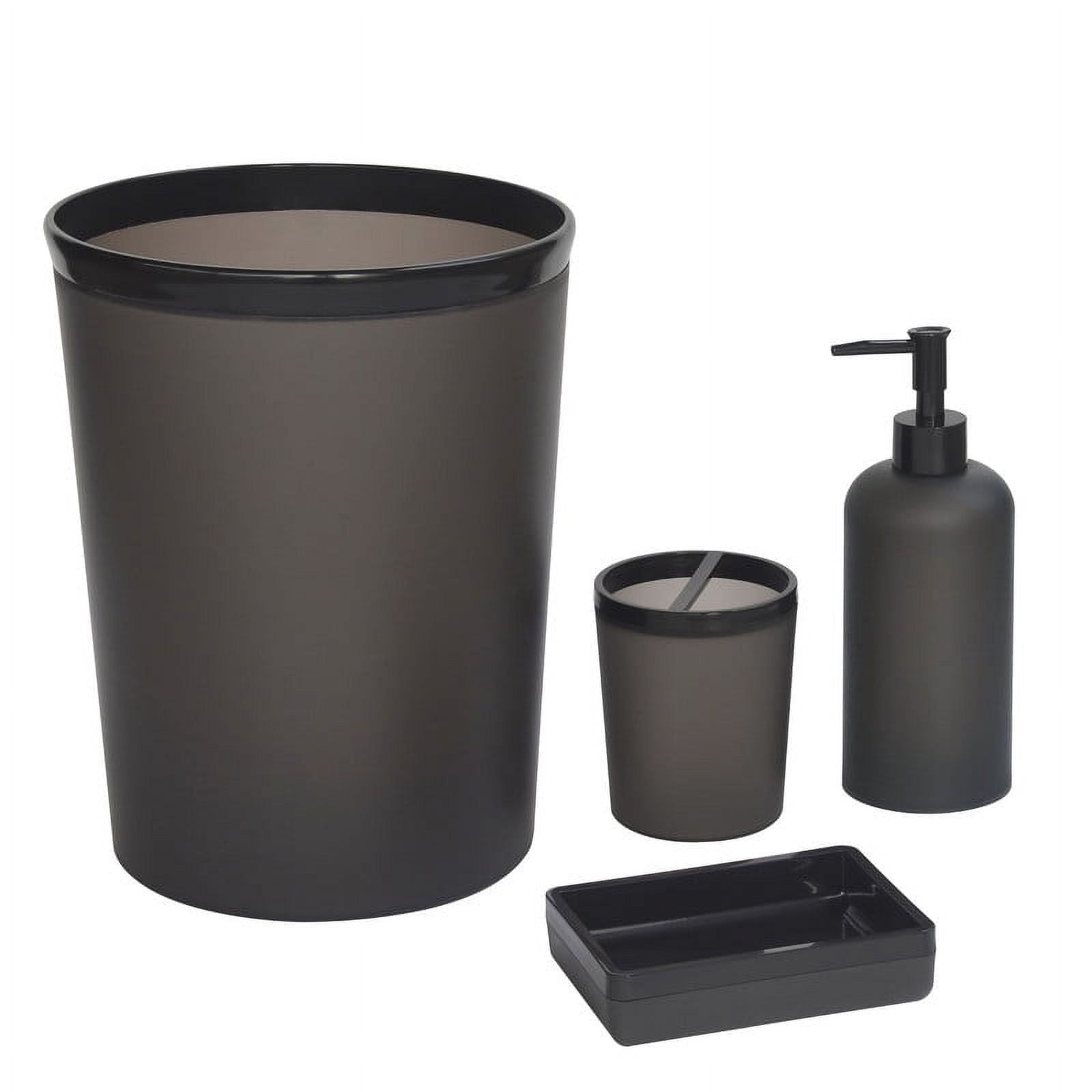 Mainstays Frosted Black Plastic Toothbrush Holder - Image 5