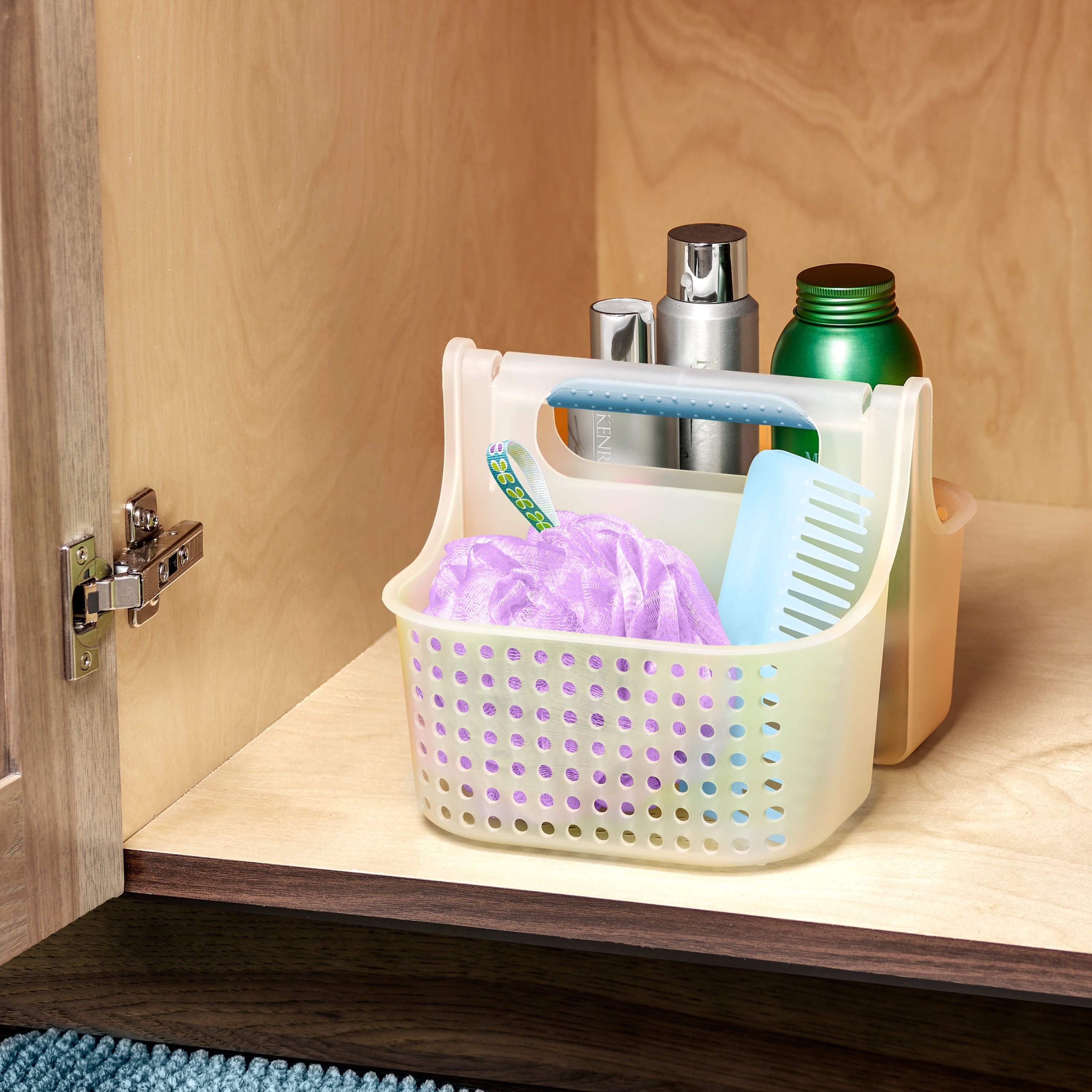 Premium Small Soft Grip Tote, Bath Collection, Bathroom Storage Solutions, BPA-Free, Blue - Image 6