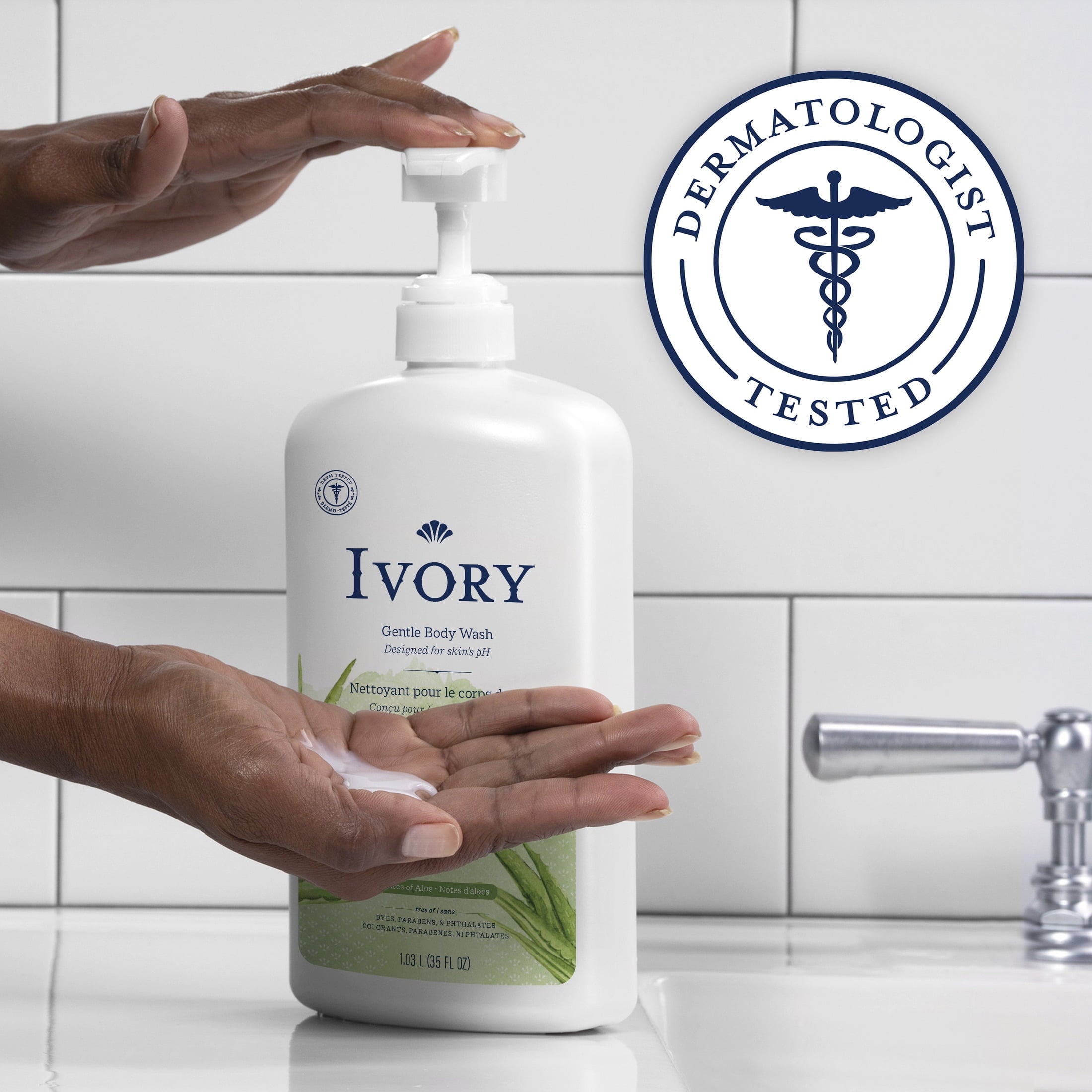 Ivory Mild and Gentle Body Wash, Aloe Scent, for All Skin Types, 35 fl oz - Image 4