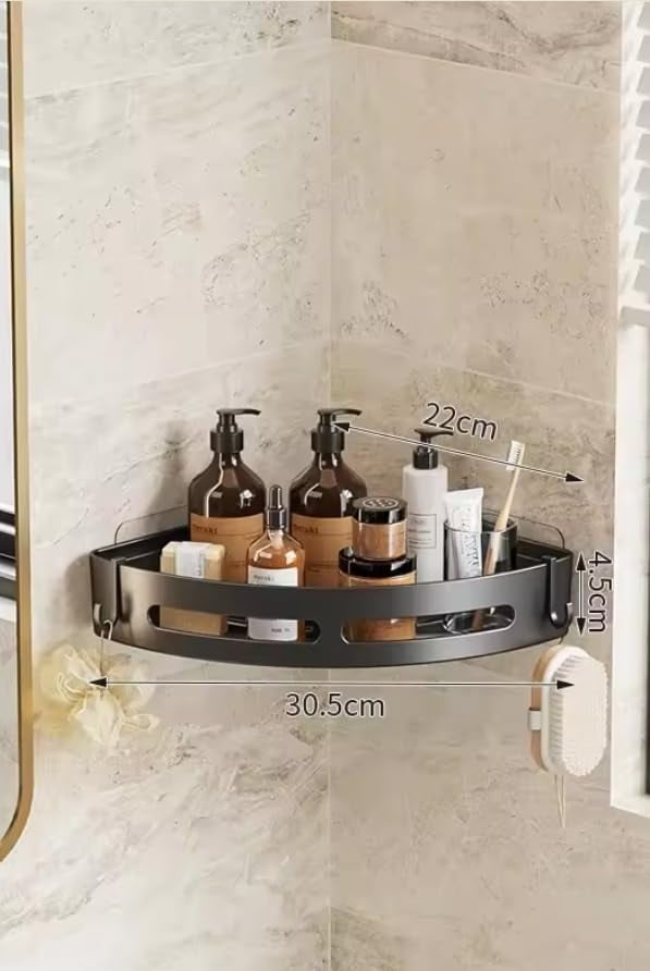Bathroom Shower Caddy Storage Shelf Set, No Drilling Required, 3-Piece Shampoo and Towel Holder - Image 2
