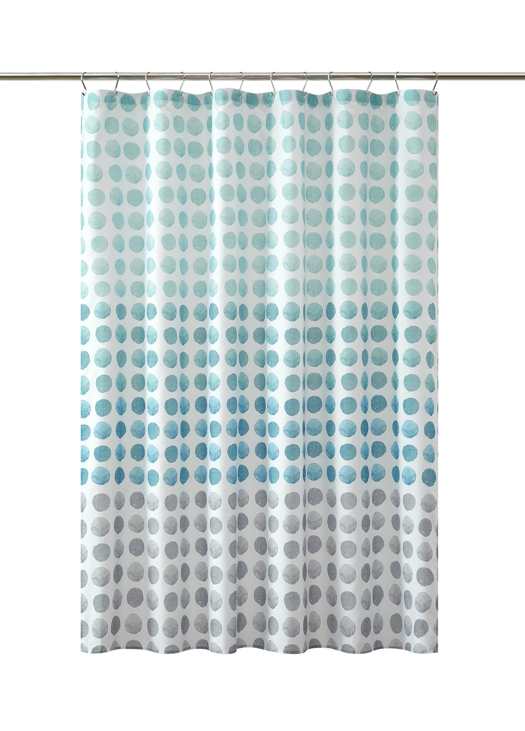 15-Piece Blue Dots Bathroom Set – Shower Curtain, Bath Rugs & Hooks, Modern Washable Design - Image 3