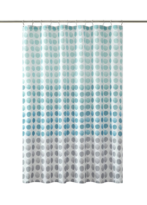 15-Piece Blue Dots Bathroom Set – Shower Curtain, Bath Rugs & Hooks, Modern Washable Design - Image 3