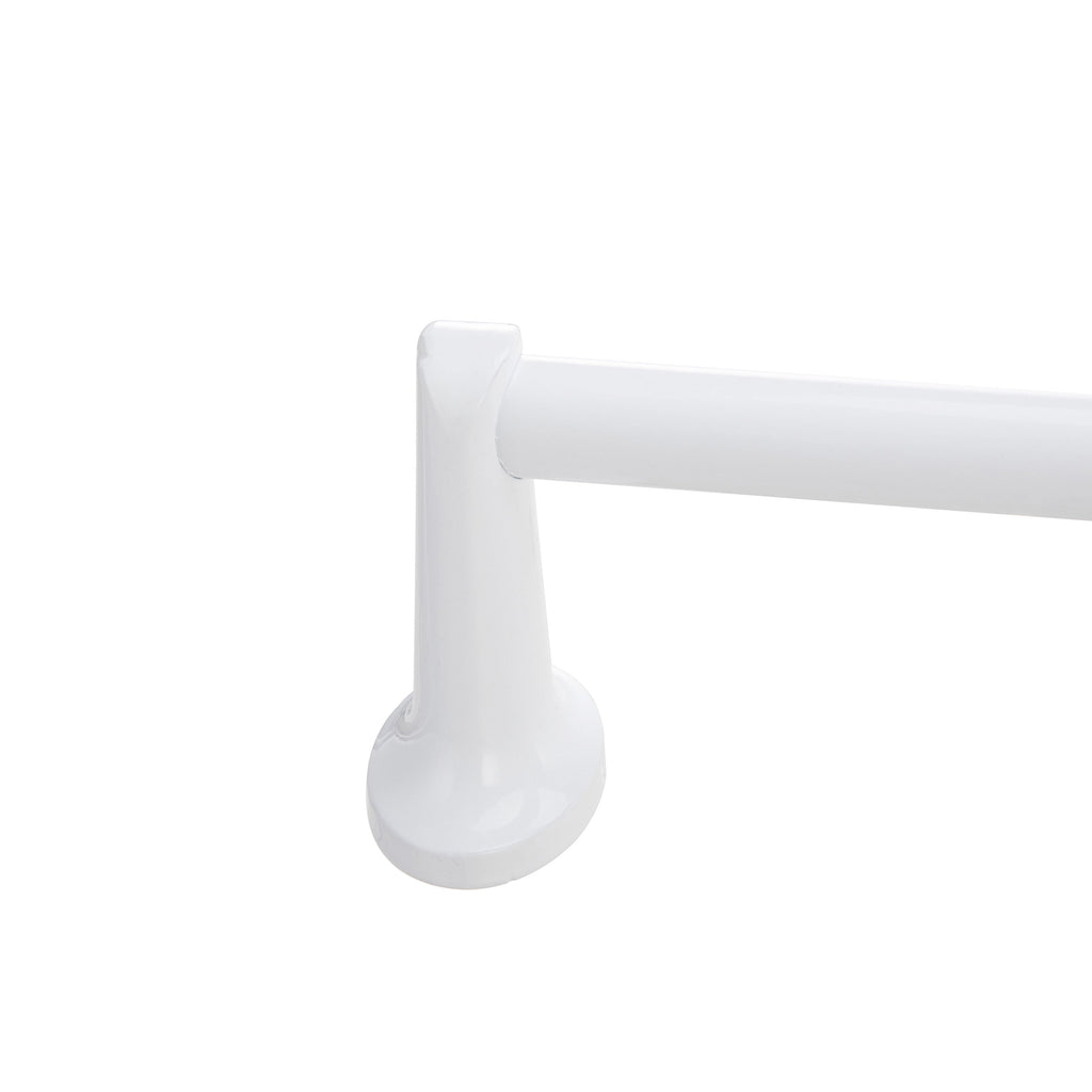24 Inch Oval Steel Wall Mount Towel Holder Bar with White Finish - Image 2