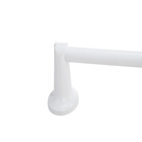 24 Inch Oval Steel Wall Mount Towel Holder Bar with White Finish - Image 2