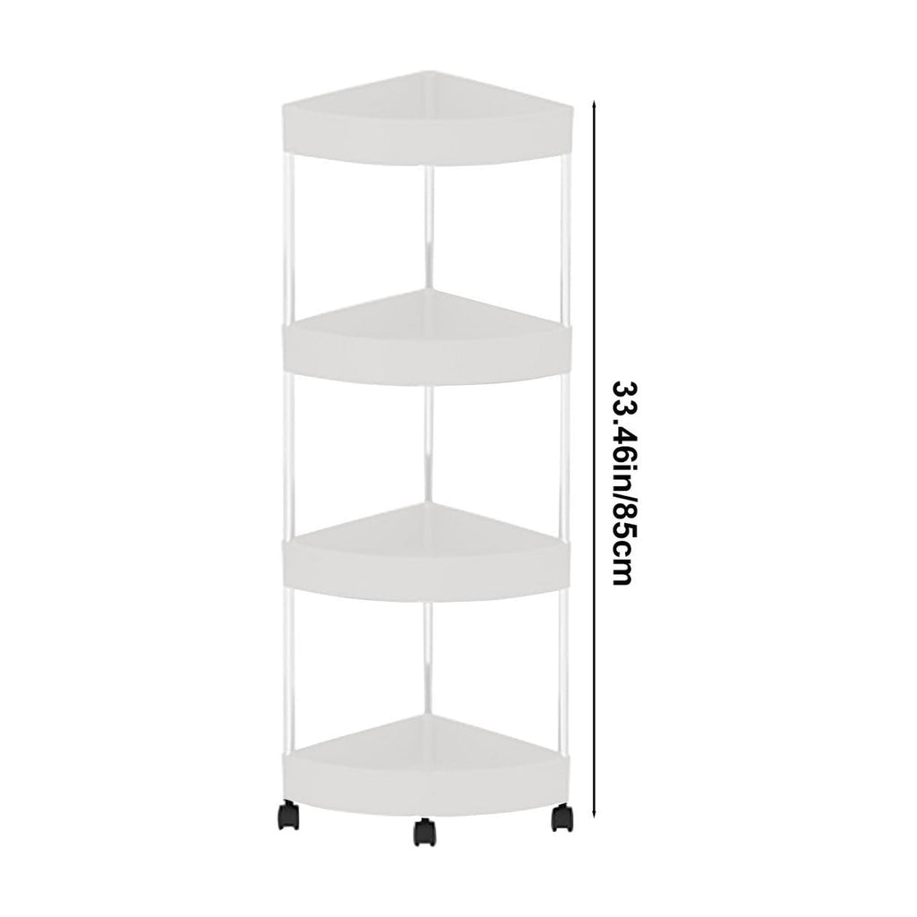 Bathroom Corner Storage Shelf, 4-Tier Organizer with Detachable Rolling Wheels & Drainage Holes, Sturdy Plastic & Sta... - Image 5