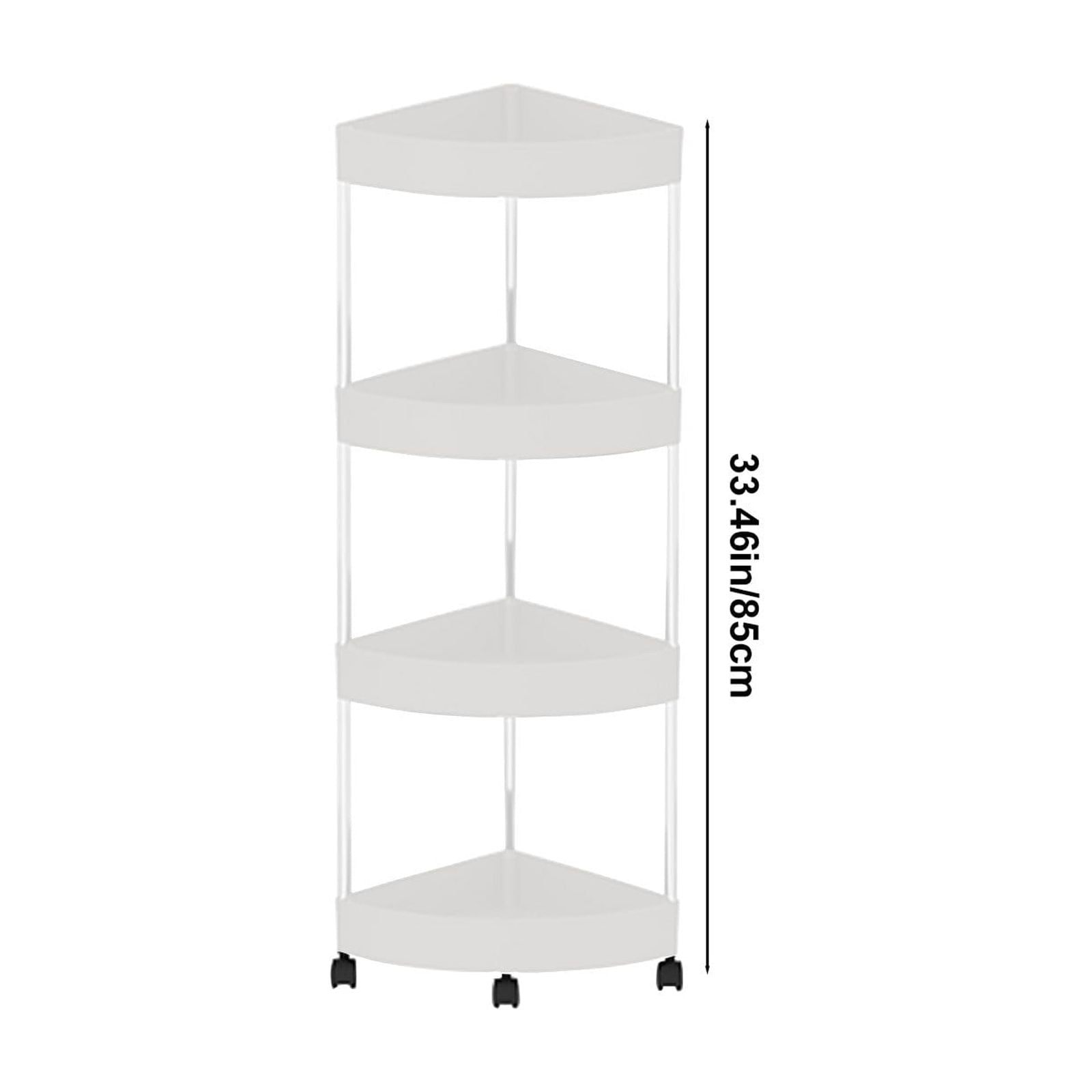 Bathroom Corner Storage Shelf, 4-Tier Organizer with Detachable Rolling Wheels & Drainage Holes, Sturdy Plastic & Sta... - Image 5
