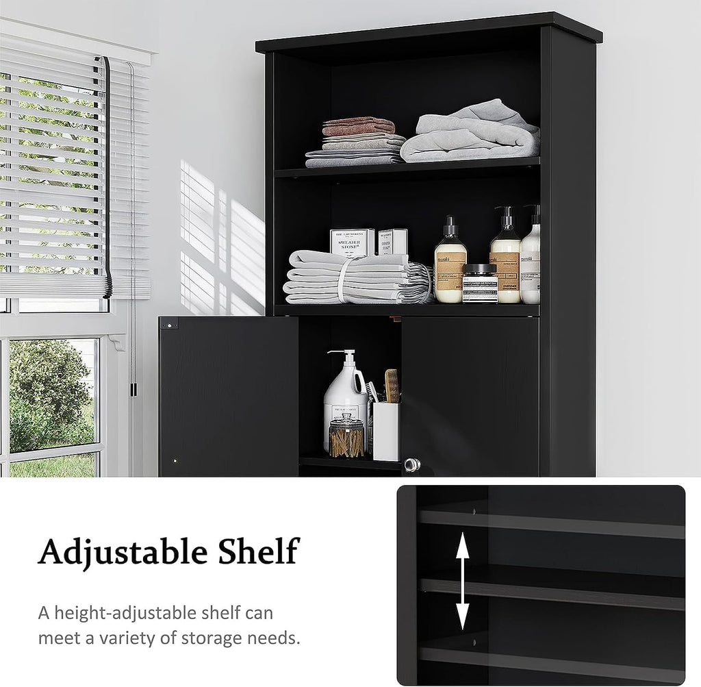The Toilet Storage Cabinet for Bathroom, Storage Organizer Toilet, Space Saver W/Adjustable Shelf & Open Storage Shel... - Image 6