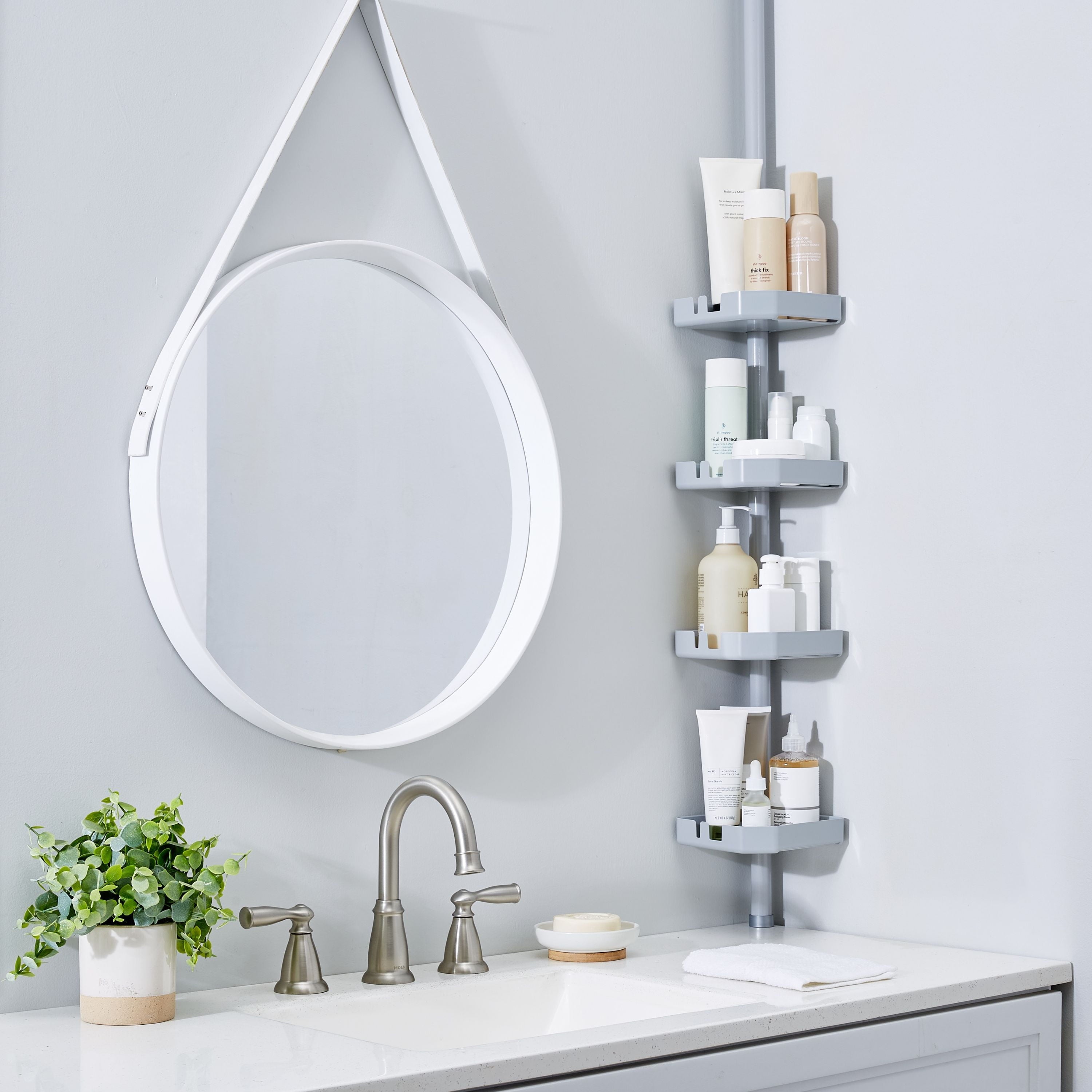 Bath Bliss 4 Tier Corner Shower Organizer Caddy in Grey - Image 5