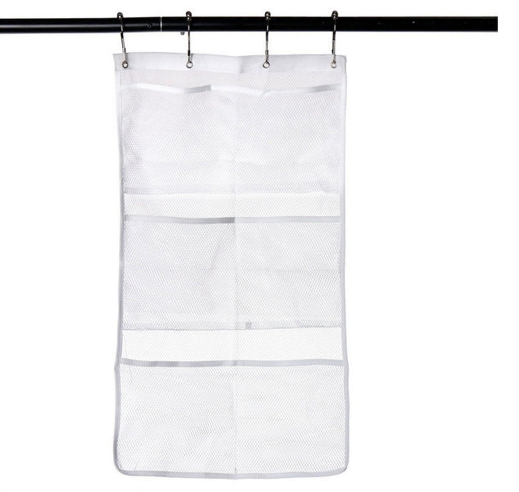 6 Shower Caddy, Bath Tub Hanging Mesh Organizer Storage Bag, Waterproof Bathroom Shelves with Hook for Soap Shampoo - Image 6