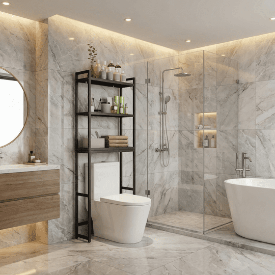 3-Shelf the Toilet Space Saver， the Toliet Storage Cabinet for Bathroom, Lavatory, Laundry - Dark Brown - Image 2