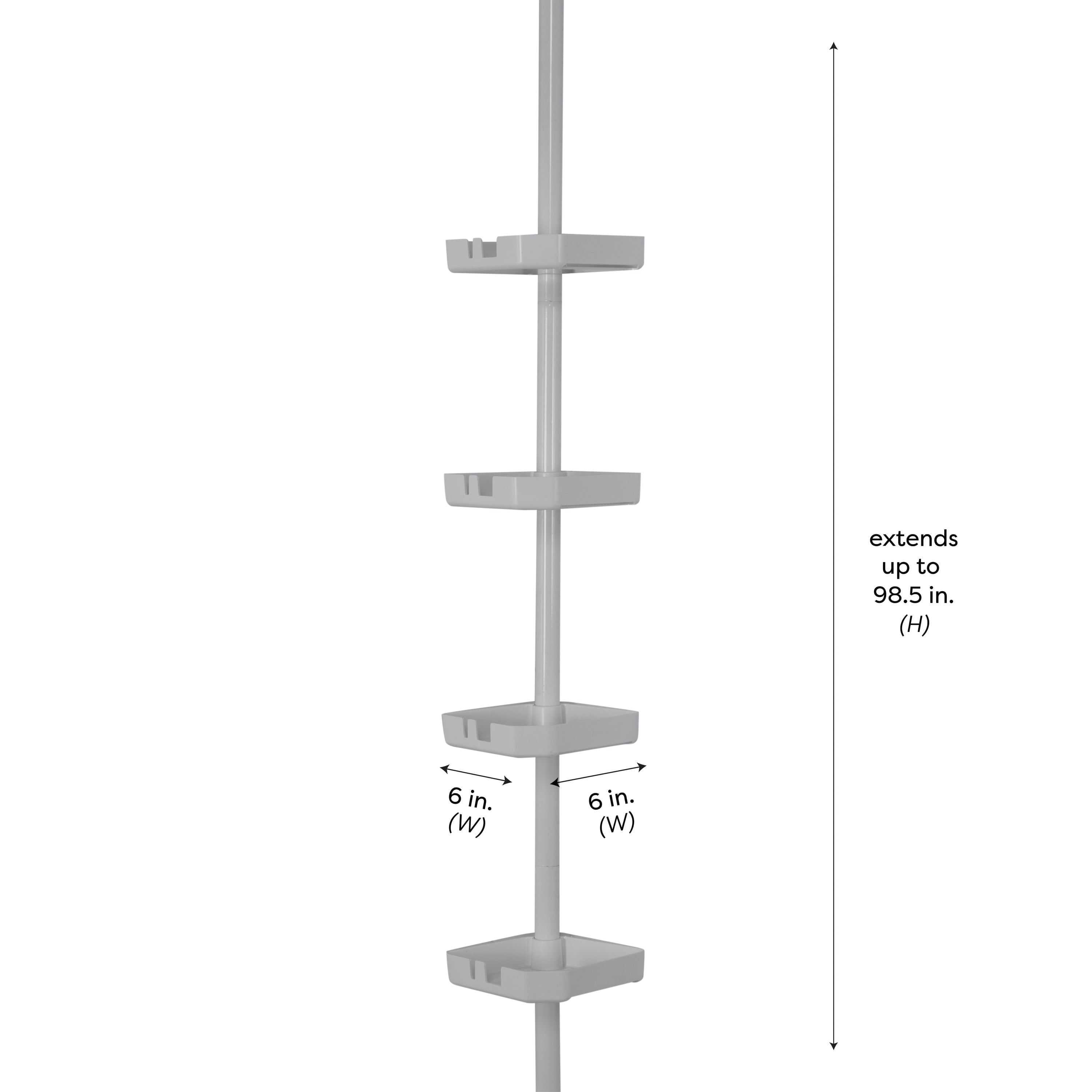 Bath Bliss 4 Tier Corner Shower Organizer Caddy in Grey - Image 4