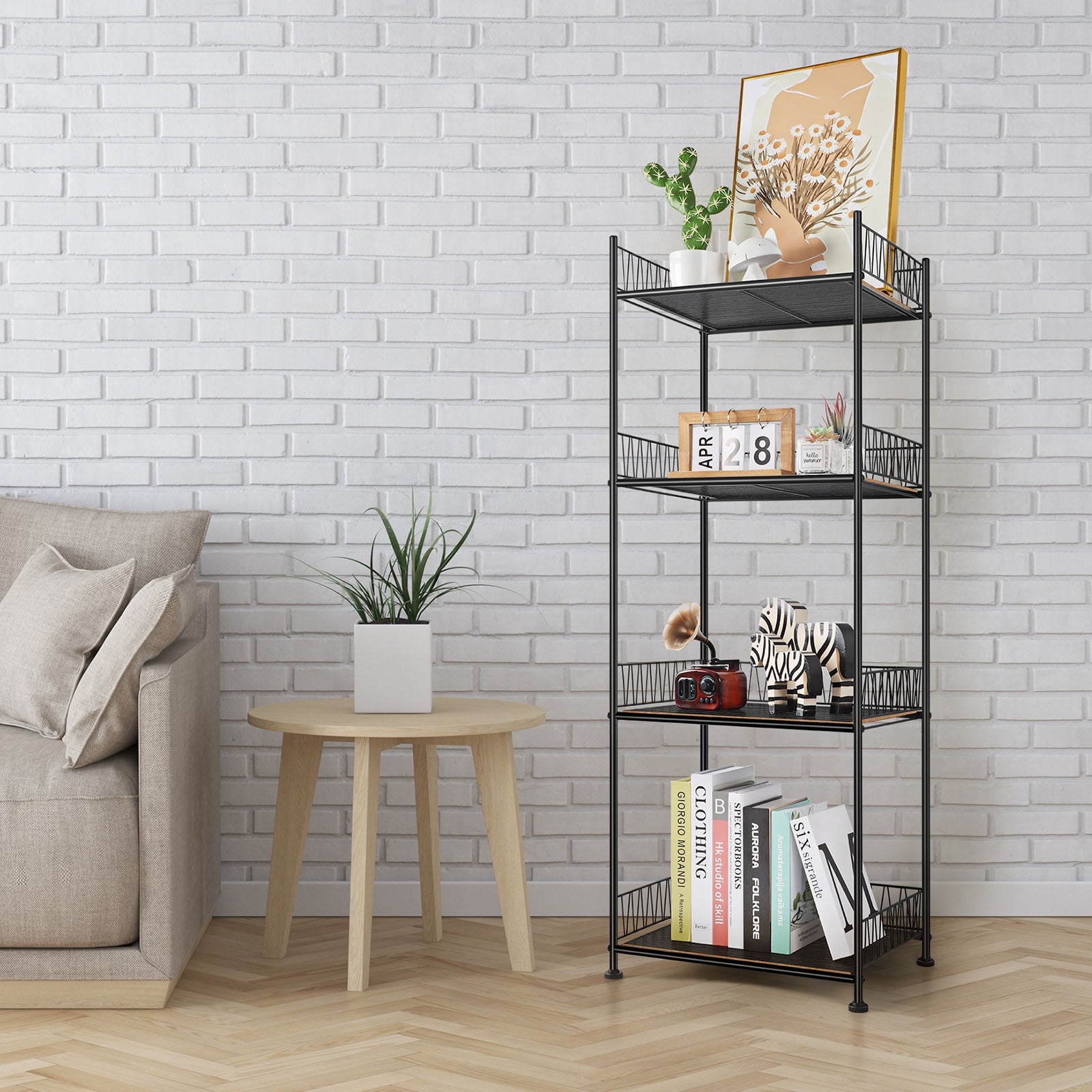 Bathroom Shelves Freestanding Bathroom Towel Storage 4 Tier Wire Shelves Bathroom Standing Rack Floor Storage Rack - Image 5