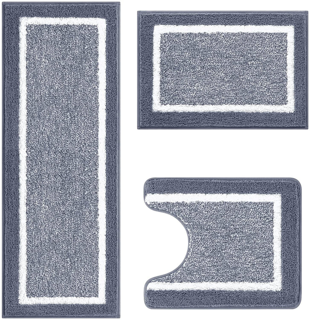 3pcs Bathroom Rugs Set with U-Shaped Mat, Non Slip, Quick Drying, Ultra Soft and Water Absorbent Bath Rug Mat Carpet ... - Image 6