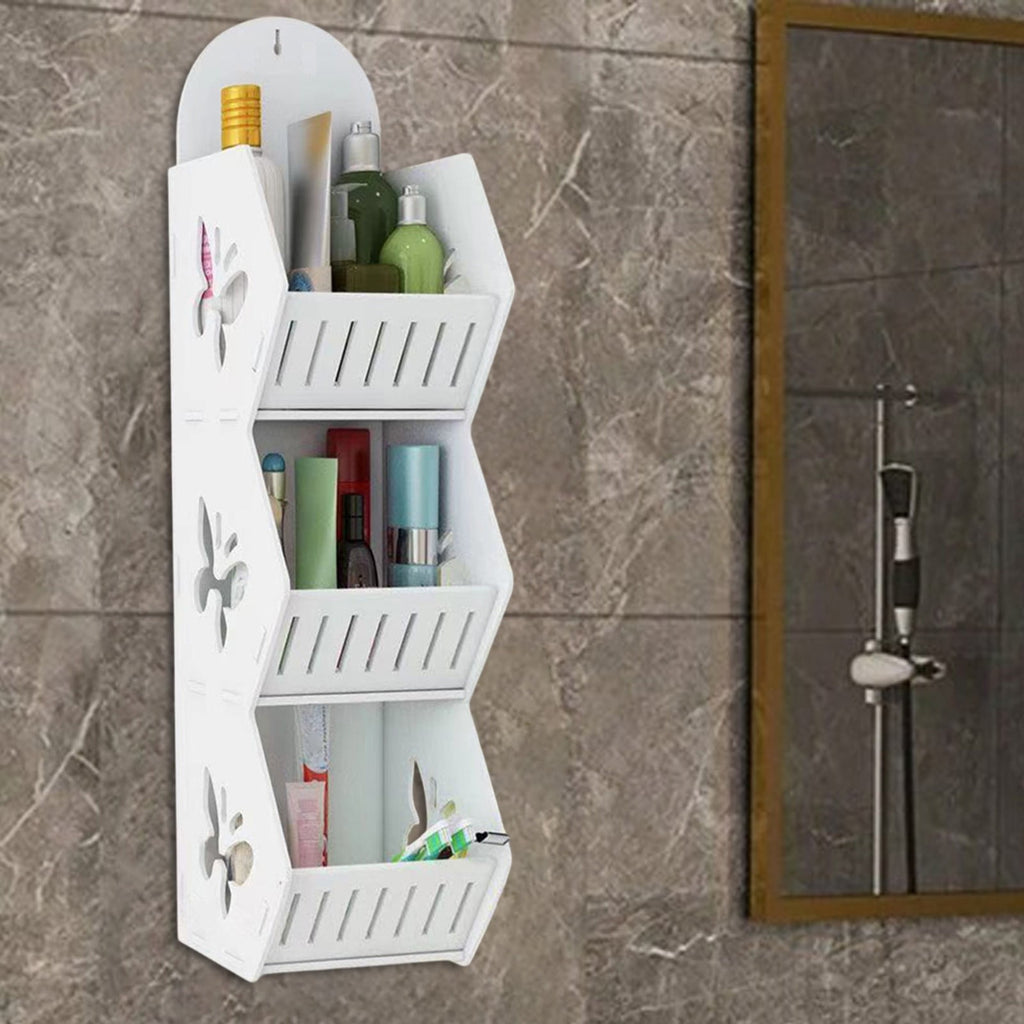 Bathroom Shelves Organizers and Storage - 3-Tier Wall Mounted No Drilling Adhesive Shelf Rack for Vanity | Toilet, Sh... - Image 6