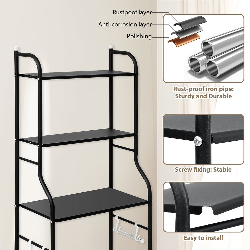 the Toilet Storage Rack, 3 Tier Bathroom Space Saver, Bathroom Corner Stand Storage Organizer Accessories Bathroom To... - Image 2