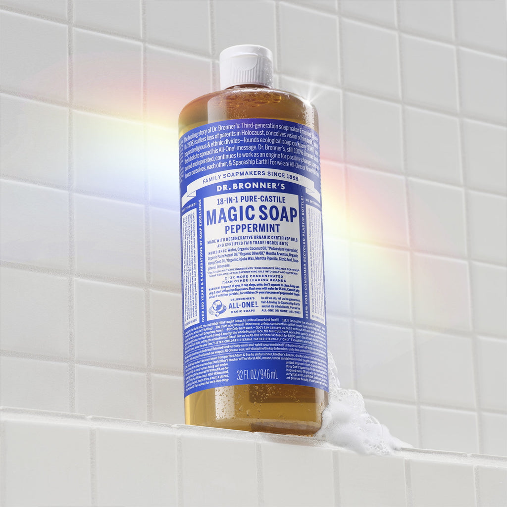 Soap - Peppermint - Pure-Castile Liquid Soap - 32 oz – for face, body wash, hands - Image 6
