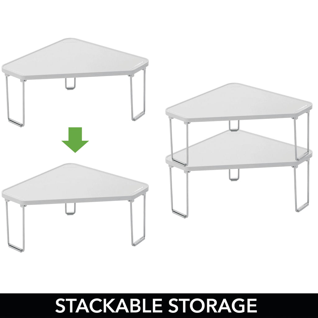 Stackable Rack, Bathroom, 2 Pack, Stone Gray - Image 4
