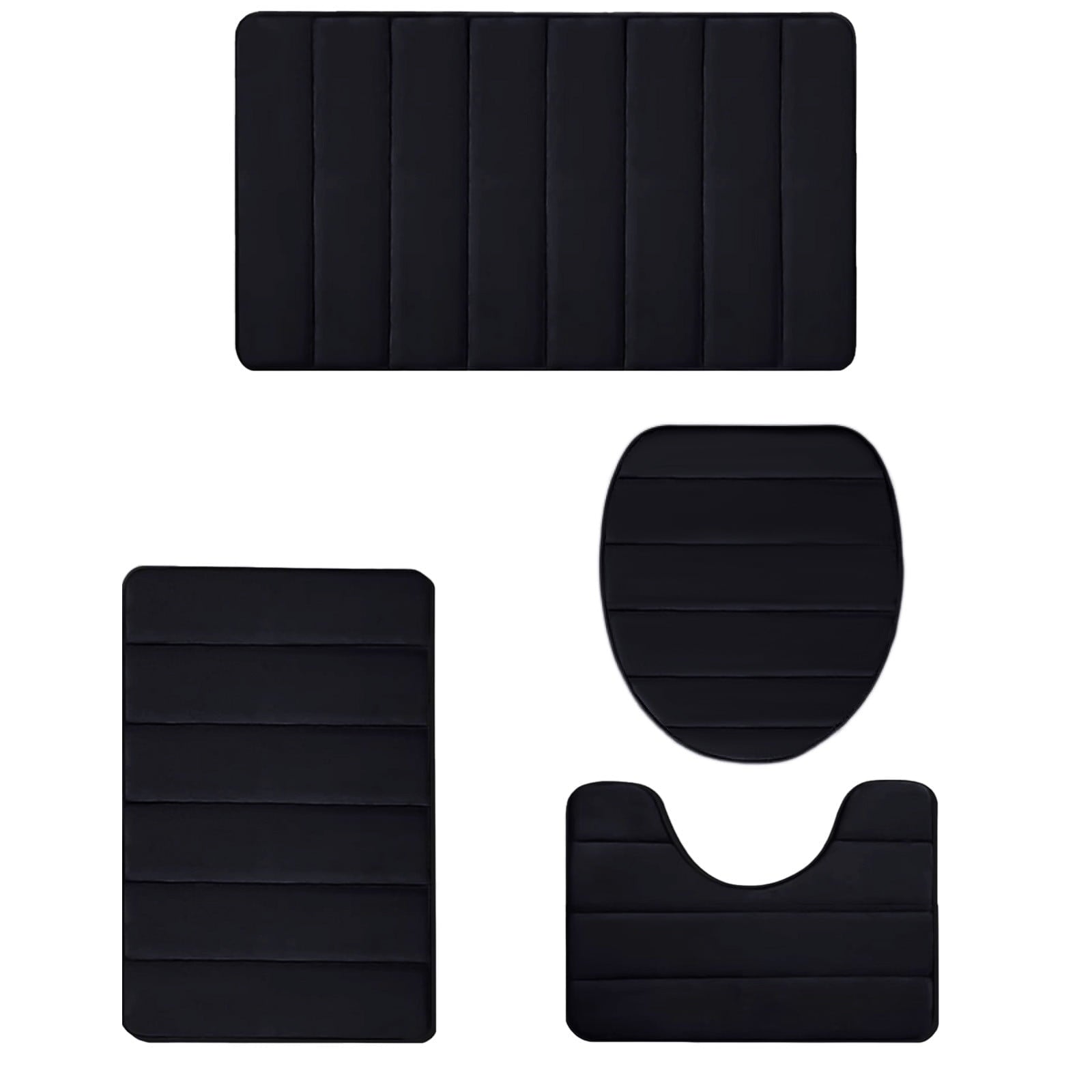 4 Piece Bathroom Rugs Bath Mat Set, Memory Foam Bath Mats for Bathroom, Bathroom Rug Set - Dries Quickly, Non-Slip,Th... - Image 2