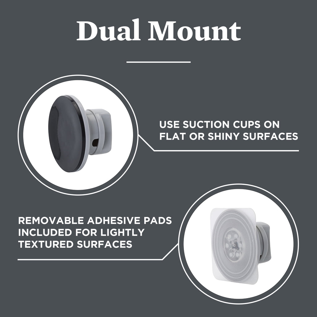 Steel Shower Caddy Basket, 1 Shelf, Suction and Adhesive Mount - Image 2