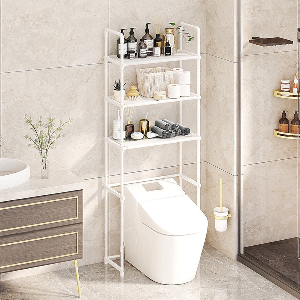 White Multi Purpose Over Toilet Shelf Organizer 3 Layer Bathroom Storage Rack For Toilet Paper Towels Hair Dryer Esse... - Image 6