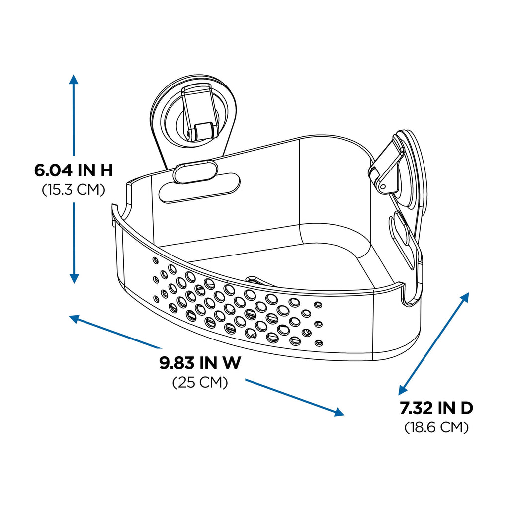 Mainstays Clear Wall-Mounted Corner Suction Bath Basket, Easy to Install, No Tools - Image 5