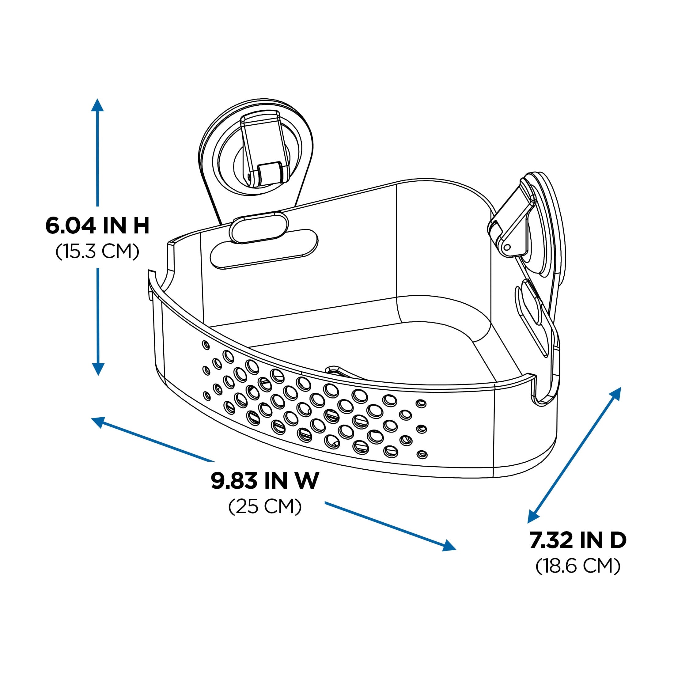 Mainstays Clear Wall-Mounted Corner Suction Bath Basket, Easy to Install, No Tools - Image 5
