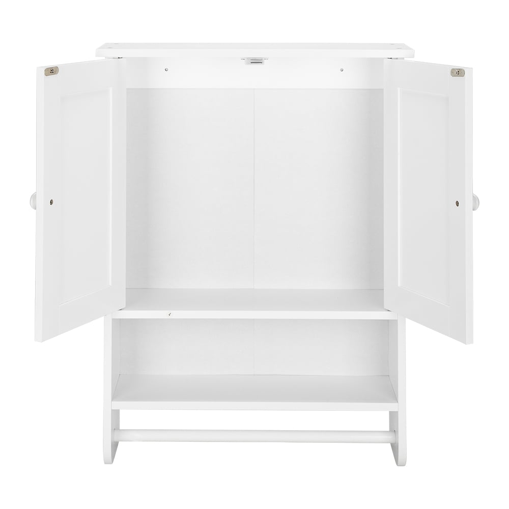 Bathroom Wall Cabinet, Wall Mounted Over the Toilet Storage Cabinet Organizer with Double Doors, 1 Adjustable Shelf, ... - Image 6