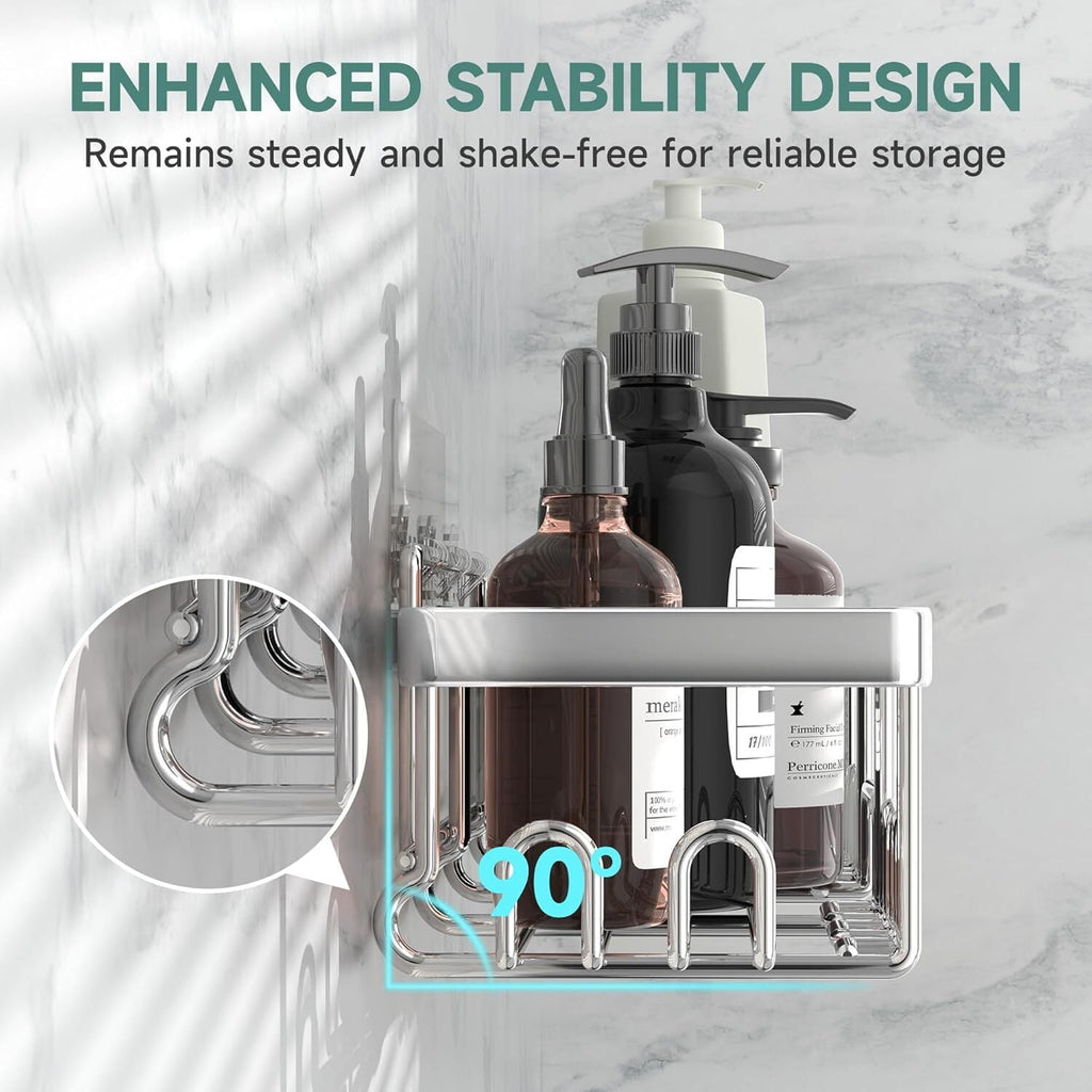 Veken Rustproof Shower Caddy 6-Pack, Ideal for Gift, Large Wall Mounted Rack, Bathroom Shelves Over Toilet, Organizer Storage Accessories wi - Image 3
