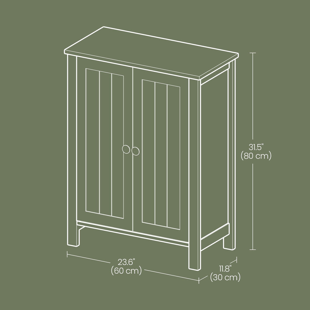 Bathroom Cabinets Freestanding, Bathroom Storage Floor Cabinet with Doors and Adjustable Shelves, Green - Image 5