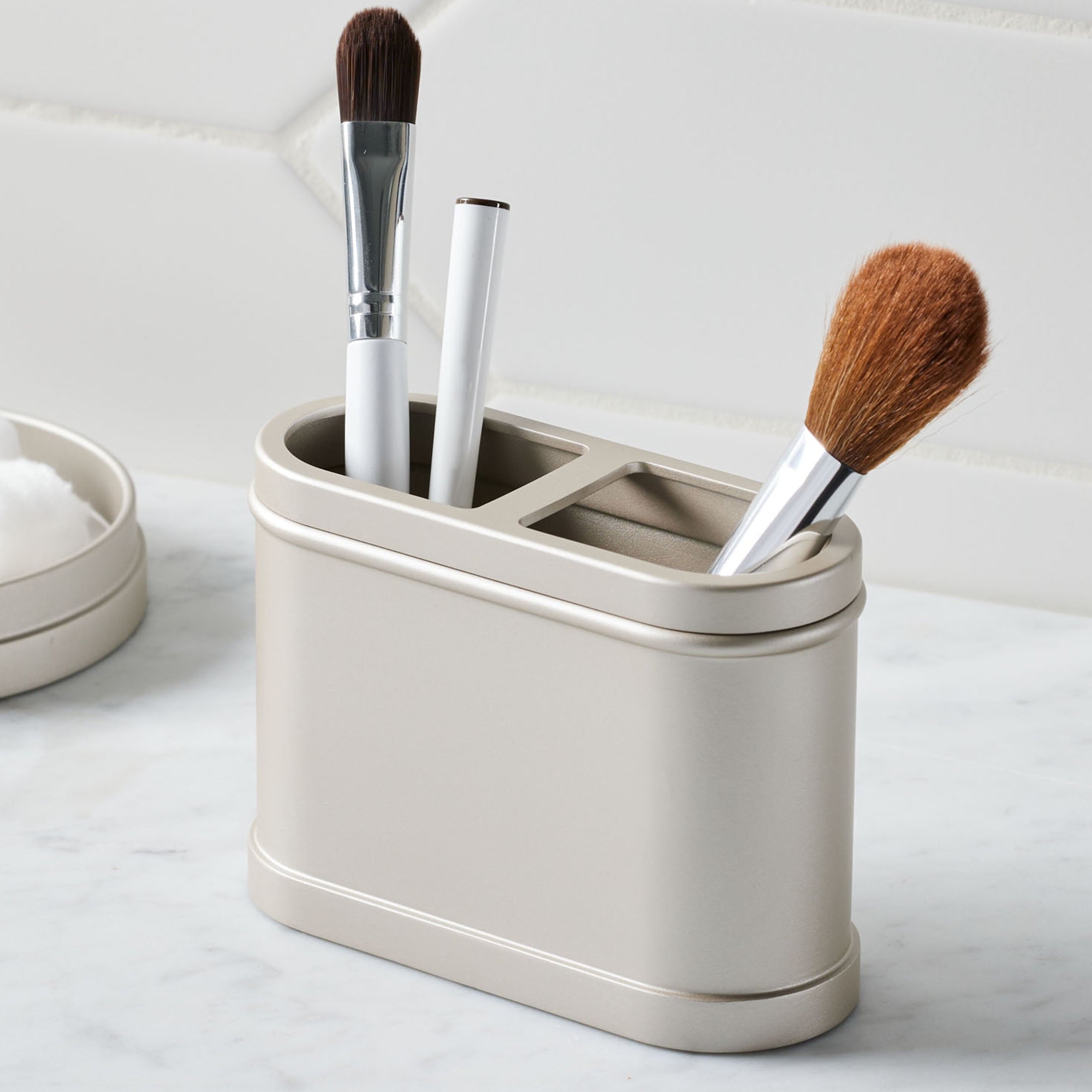 Satin Nickel Metal Toothbrush Holder - Image 3