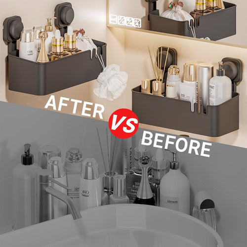2 Pack Shower Caddy Suction Cup, Heavy Duty Shower Organizer Removable Bathroom Shelf for Shower, Shampoo, Wall Mount... - Image 2