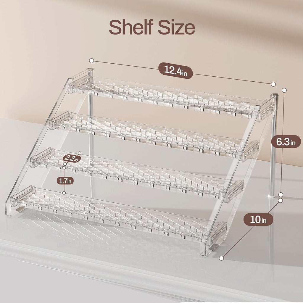 4-Tier Organizer and Storage, 12.4 Inch Cologne Organizer, Bathroom Countertop Cosmetic Storage, Standing Tray for Be... - Image 2
