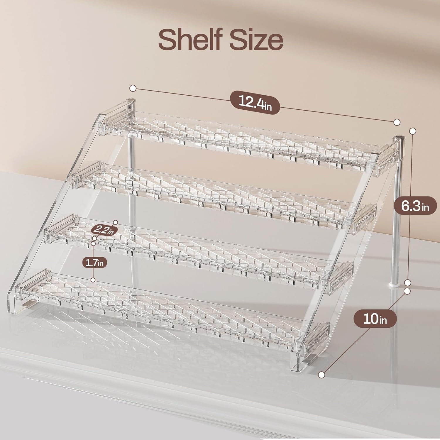 4-Tier Organizer and Storage, 12.4 Inch Cologne Organizer, Bathroom Countertop Cosmetic Storage, Standing Tray for Be... - Image 2