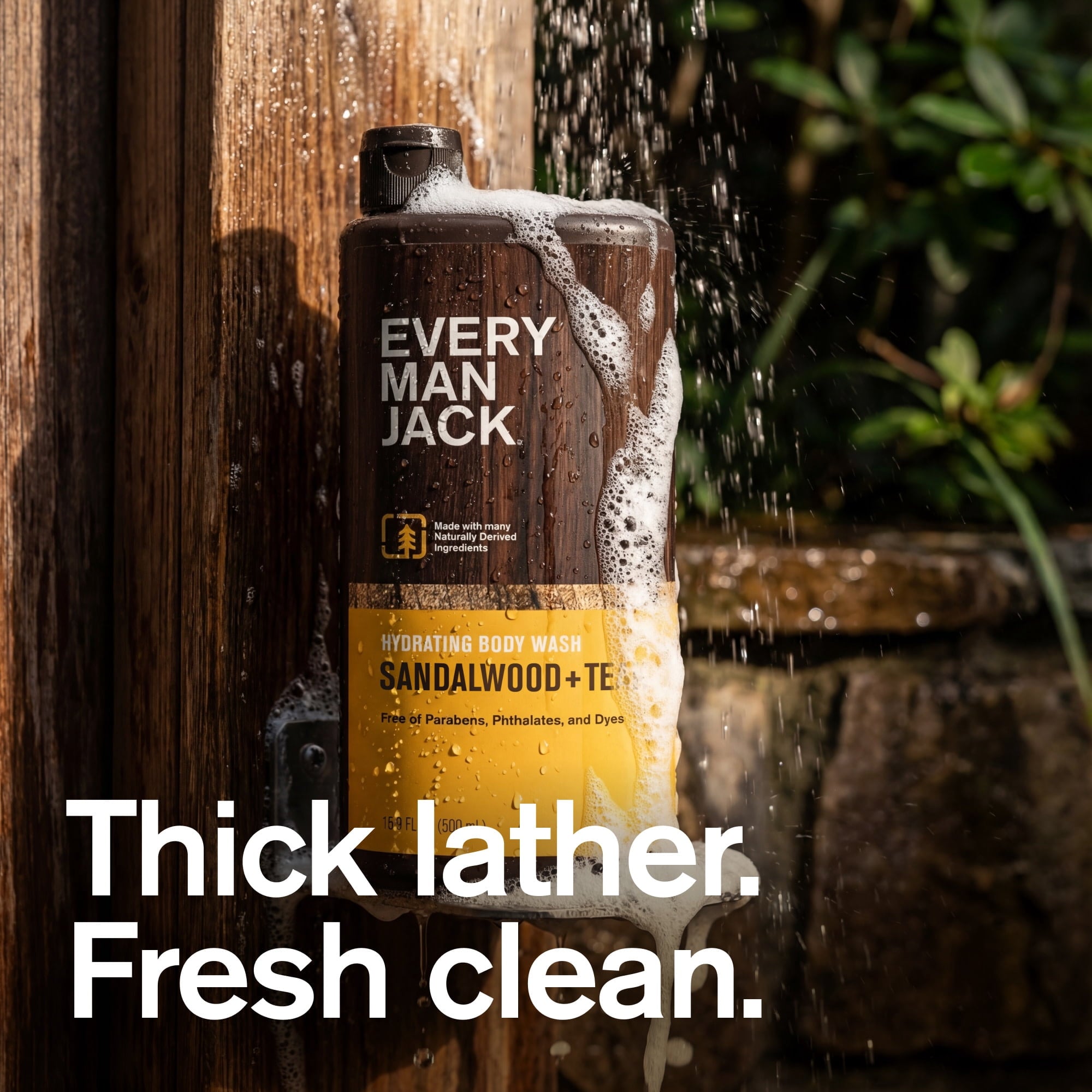 Every Man Jack Sandalwood Teak Hydrating Body Wash for Men, Naturally Derived, 16.9 fl. oz - Image 2