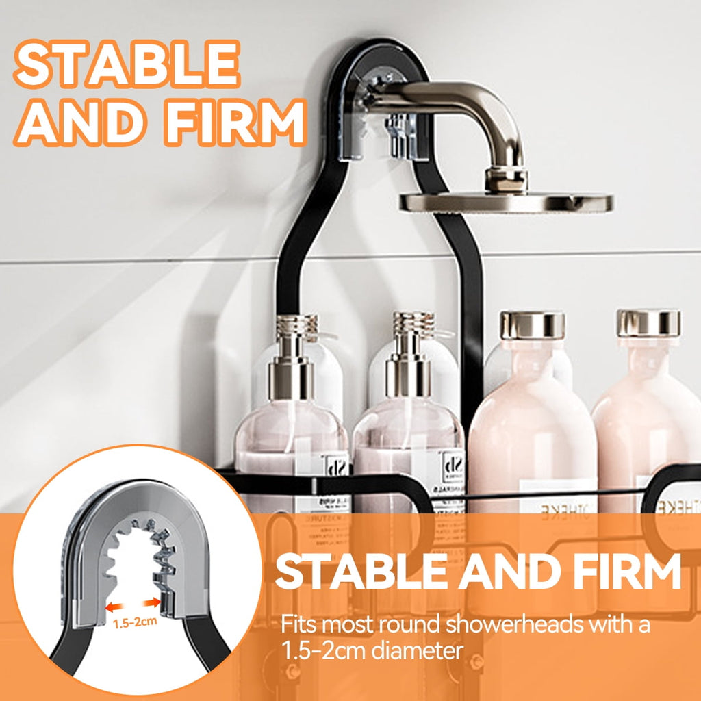 SZZJKJ Hanging Shower Caddy,Anti-rust Shower CaddyAnti-sway Shower OrganizerBlack - Image 2