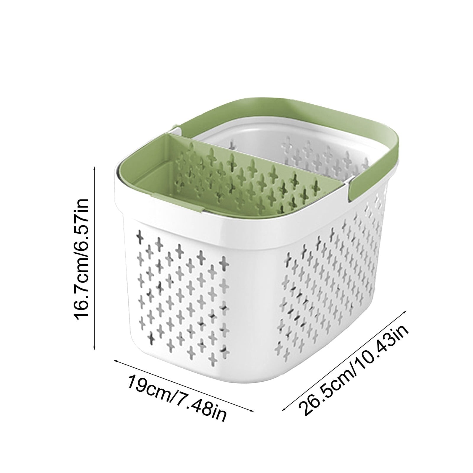 Organizer Bathroom Caddy Handheld Bath Storage Large Capacity Hollow Drain Partition Adjustable Handle College Dorm 1pc - Image 3
