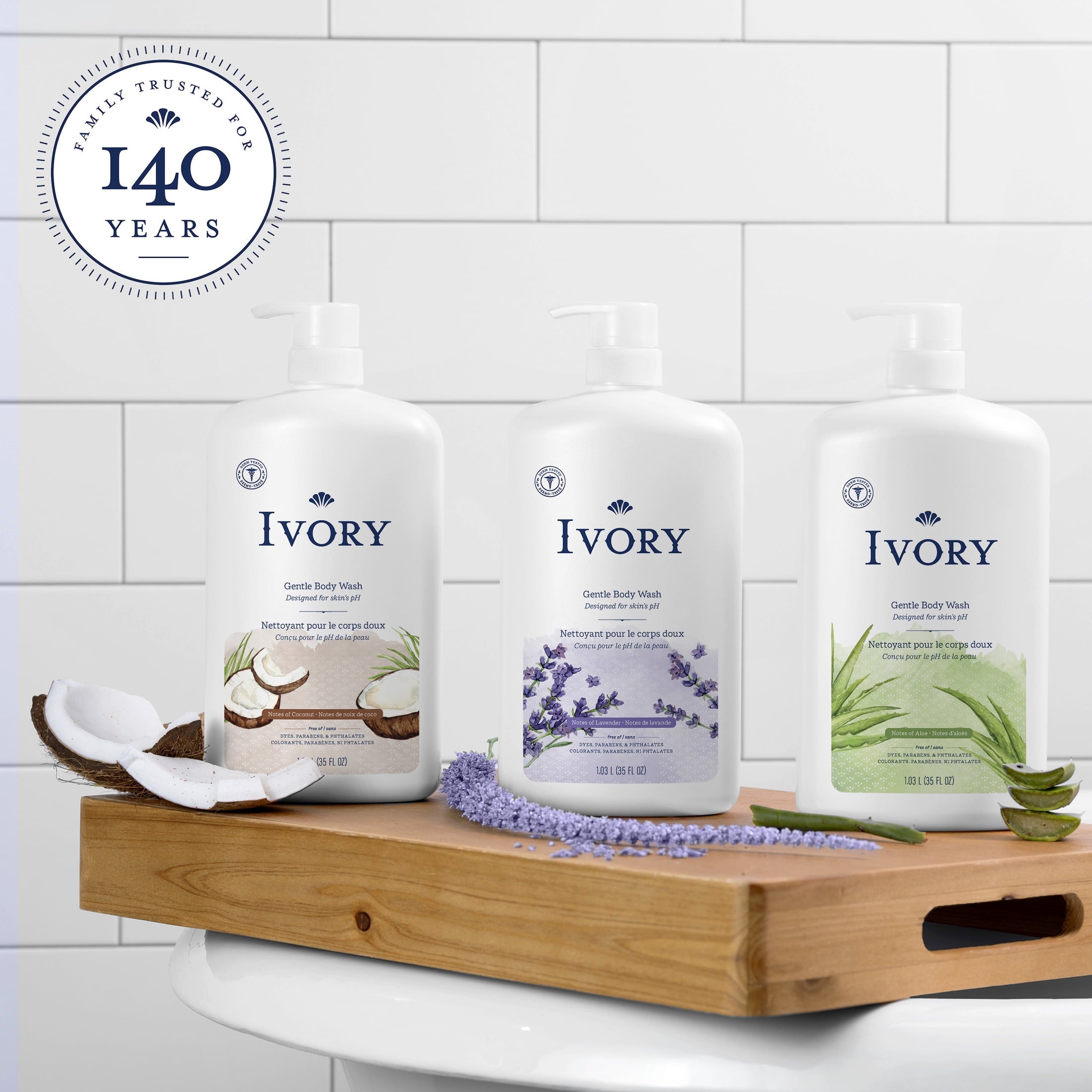 Ivory Mild Gentle Body Wash, Lavender Scent, for All Skin Types, 35 fl oz - Image 3