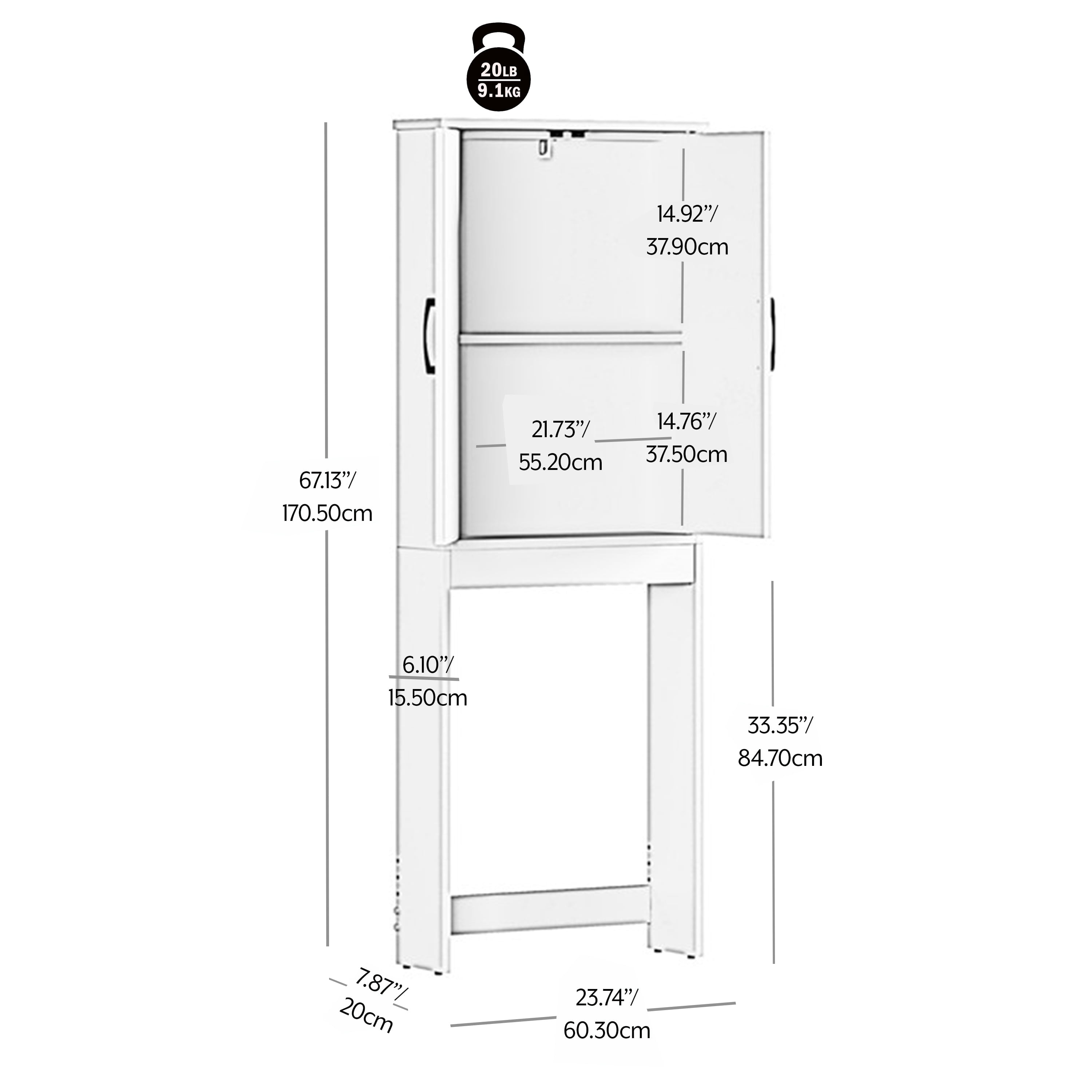 Bathroom Storage Cabinet, White - Image 5